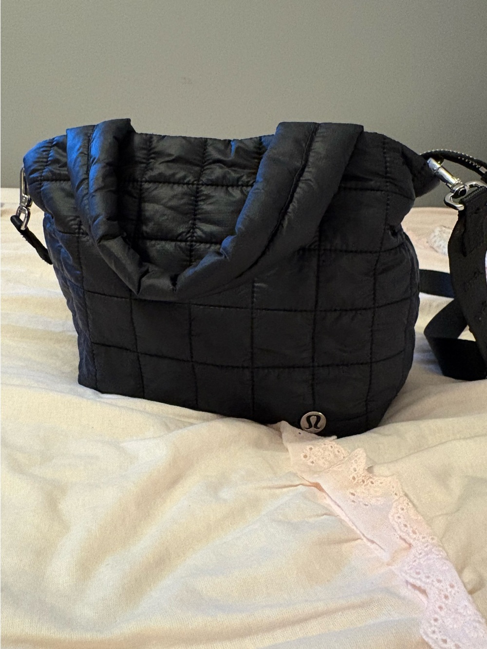 lululemon athletica Black Quilted Mini Tote